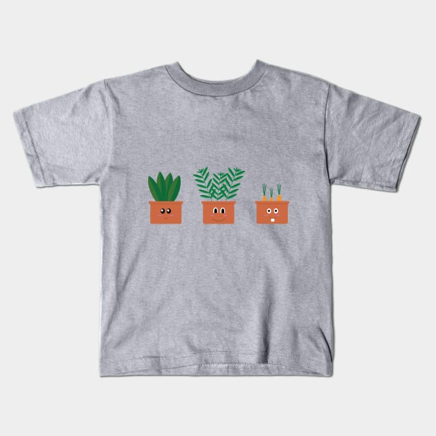 Happy Three Pot Kids T-Shirt by MissClumsy